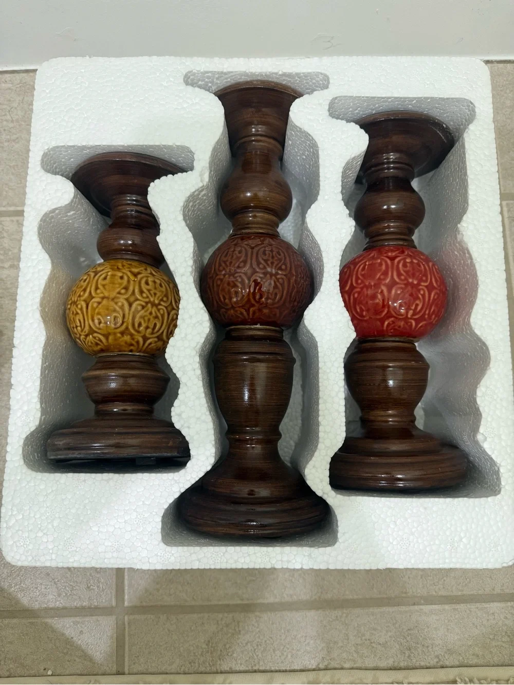 Kirklands Bronze Decorative Candle Holders Set Brown